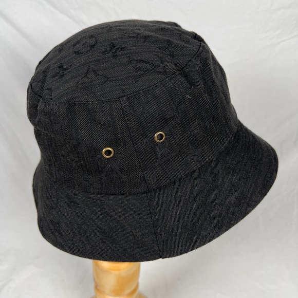 Other - Black denim monogram bucket hat